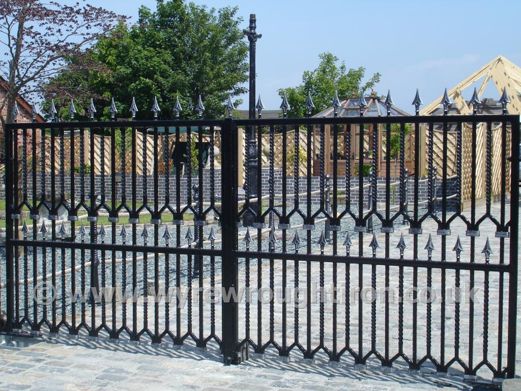 Specially commissioned design for automated gates installed to a property at Hambleton, Over Wyre.