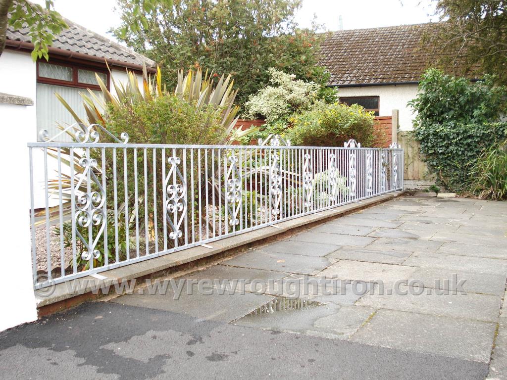 Scrollwork metal fence with galvanised finish for Thornton-Cleveleys customer.